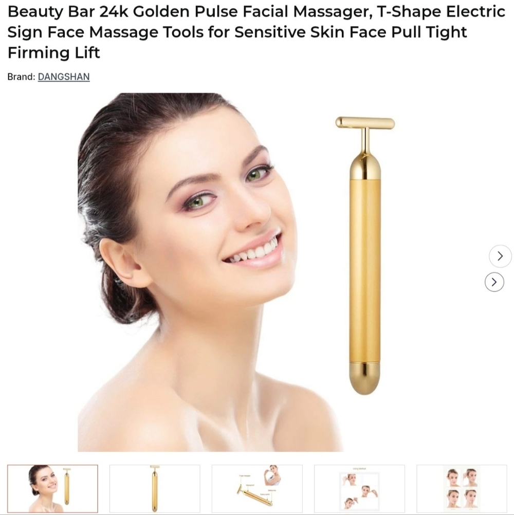 NIB Dangshan T-Type Beauty Facial Massage Bar Golden